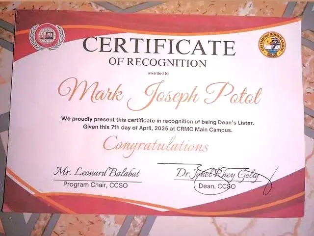 Deans Lister 2nd Year (1st Semester)